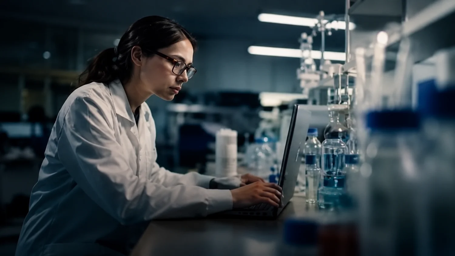 A BioPivot physician reviewing lab results